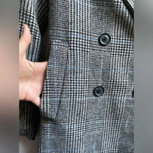 Zara houndstooth double breasted checkered plaid blazer Sz XS - Picture 3 of 9